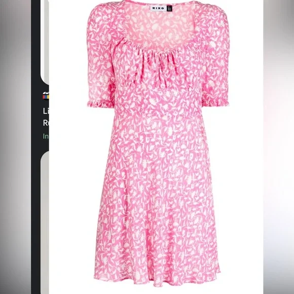 RIXO Lilita Tie-Detailed Ruched Silk-Crepe Mini Dress in pink Size M - Picture 2 of 10